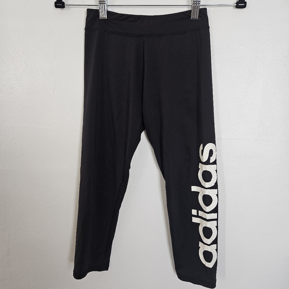 Adidas Kids Girls Black Athletic Leggings Size M 10 12 Capris